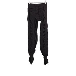 Agogie Womens Resistance Leggings Pants Black High Rise Drawstring Ruched +40 L